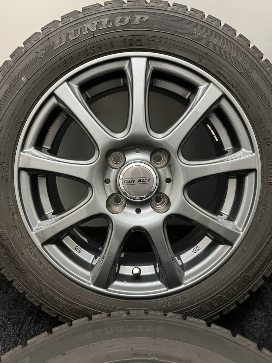 タンク等に!デュファクト+ダンロップ製 165/65R14バリ溝スタッドレス!-