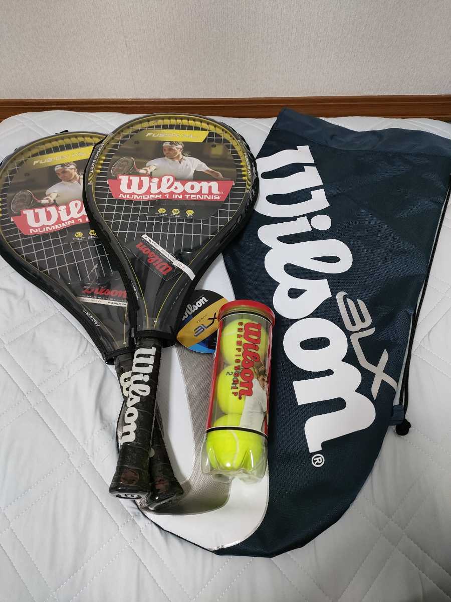 ウィルソン WILSON 硬式テニスラケット セット ラケット２本、ボール、ケース 新品未使用 FUSION XL -  brandsynariourdu.com