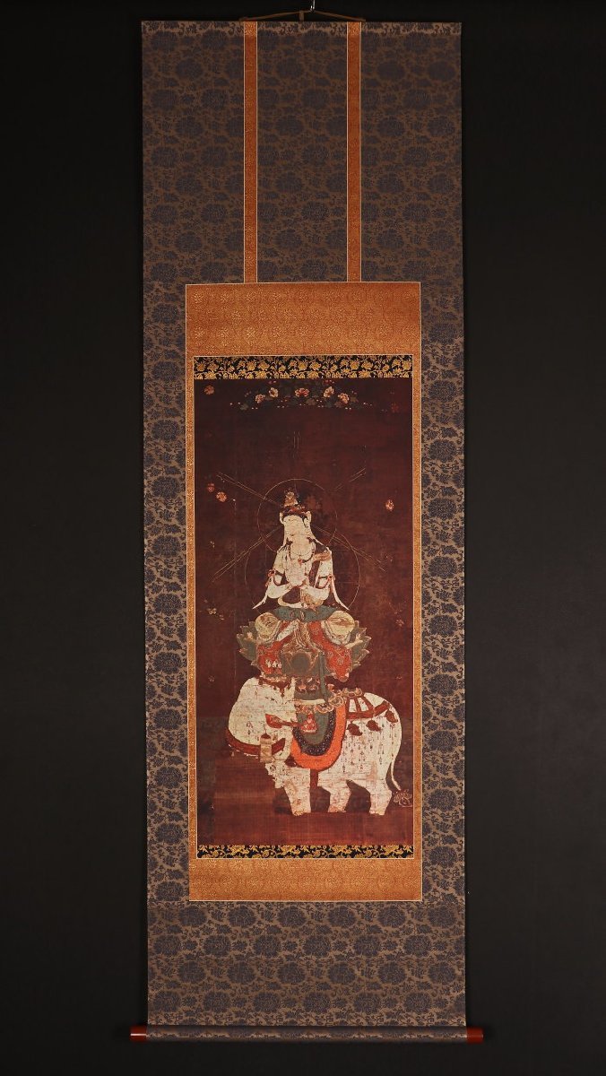 印刷】【一灯】nb1760 国宝 普賢菩薩像 工芸印刷 中国画 白象 美術品 印刷】【一灯】nb1760 国宝 普賢菩薩像 工芸印刷 中国画 白象 美術品