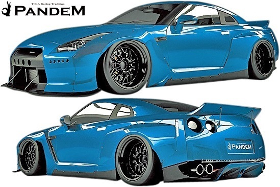 【M's】ニッサン R35 GT-R PANDEM ワイドボディKIT 9PCS (ダックテールウイング仕様)／／FRP TRA京都 パンデム エアロ オーバーフェンダー_画像1