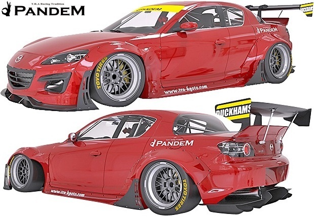 【M's】マツダ MAZDA RX-8 後期 SE3P (2008y-2012y) PANDEM ワイドボディキット 12点／／RX8 FRP製 TRA京都 パンデム エアロ フルキット_画像1