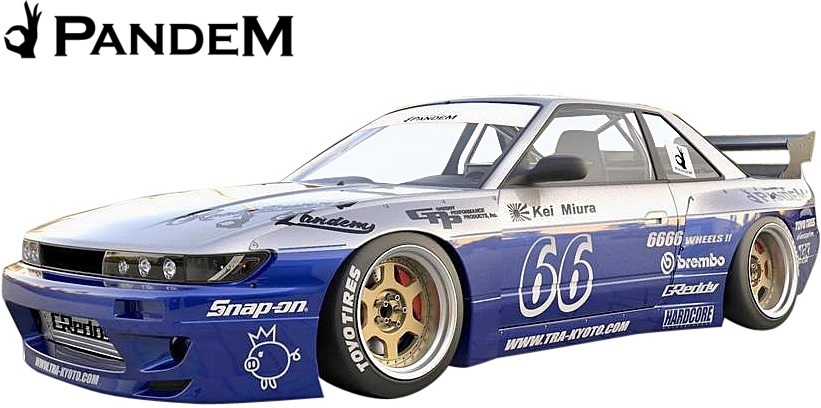 【M’s】ニッサン S13 シルビア (1988y-1993y) PANDEM フロントオーバーフェンダー 左右／／FRP製 パンデム エアロ ワイドフェンダー_画像3