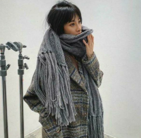 【新品未使用】グレー　Hemp Mix Knitted Muffler/juemi　マフラー　ロング