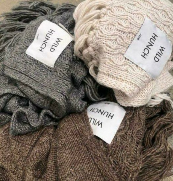 【新品未使用】グレー　Hemp Mix Knitted Muffler/juemi　マフラー　ロング