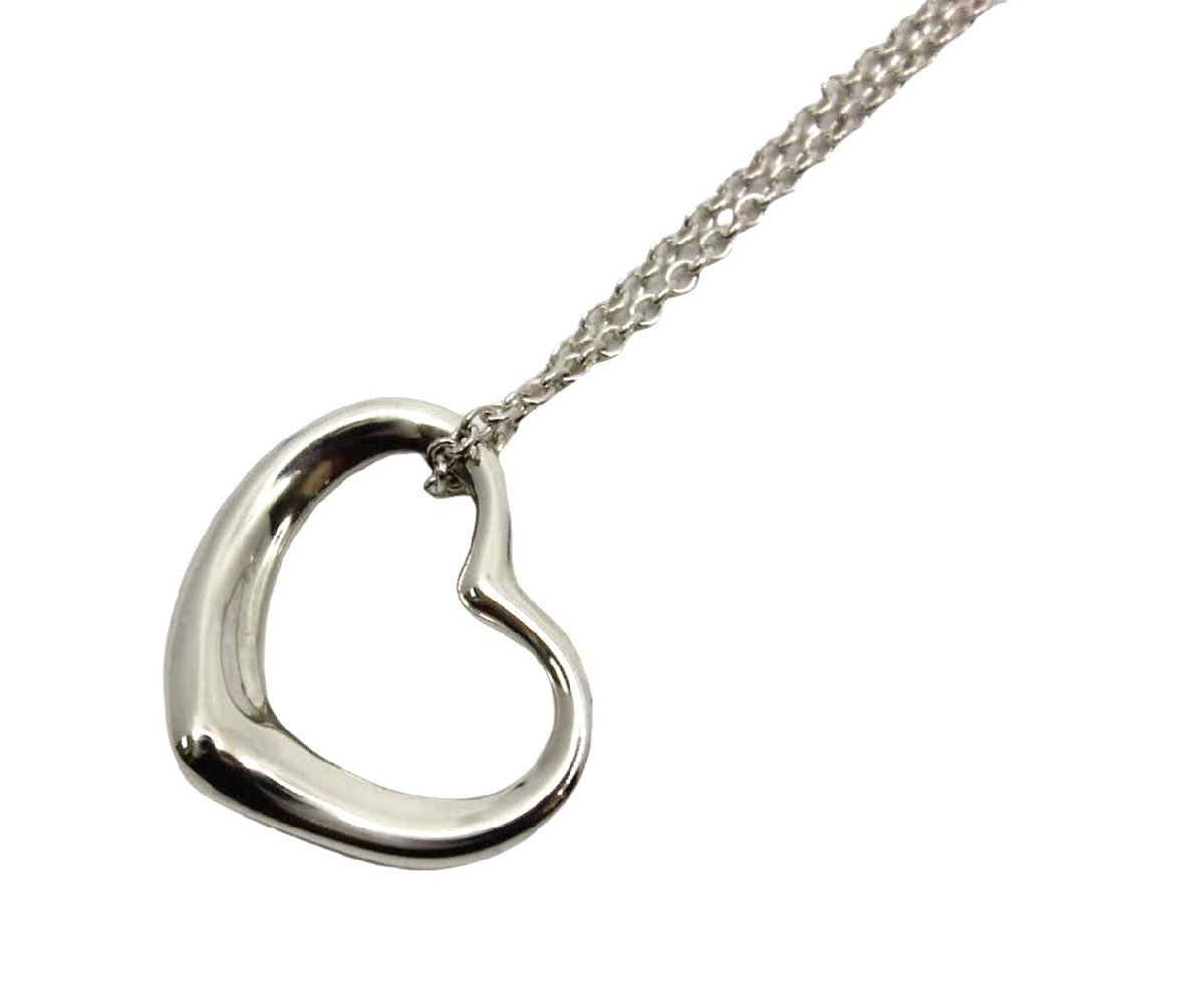  Tiffany Open Heart 2.2cm 40cm necklace Pele ti silver 925 Spain 