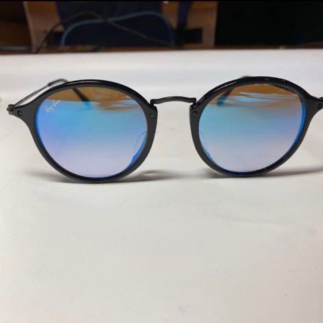 [ новый товар не использовался ] Ray-Ban RayBan солнцезащитные очки RB2447-F 901/40 49*21 145 3N черный круглый зеркало линзы rb081204