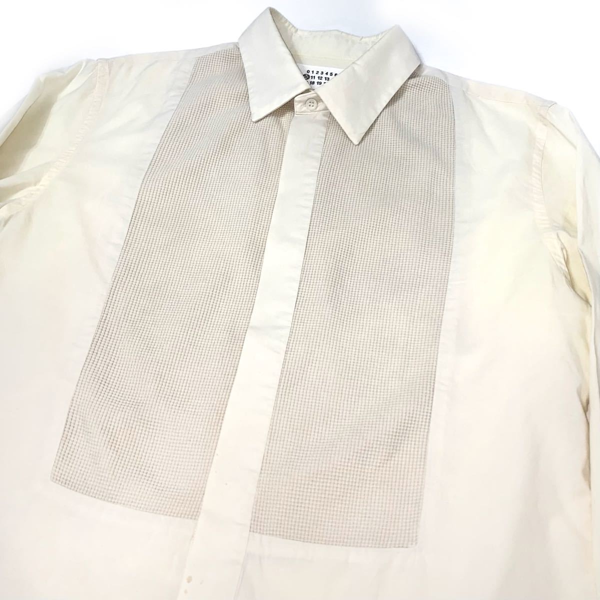 Maison Martin Margiela メゾン マルタン マルジェラ サーマル 切替 Yシャツ 比翼 ドレス ボタン シャツ