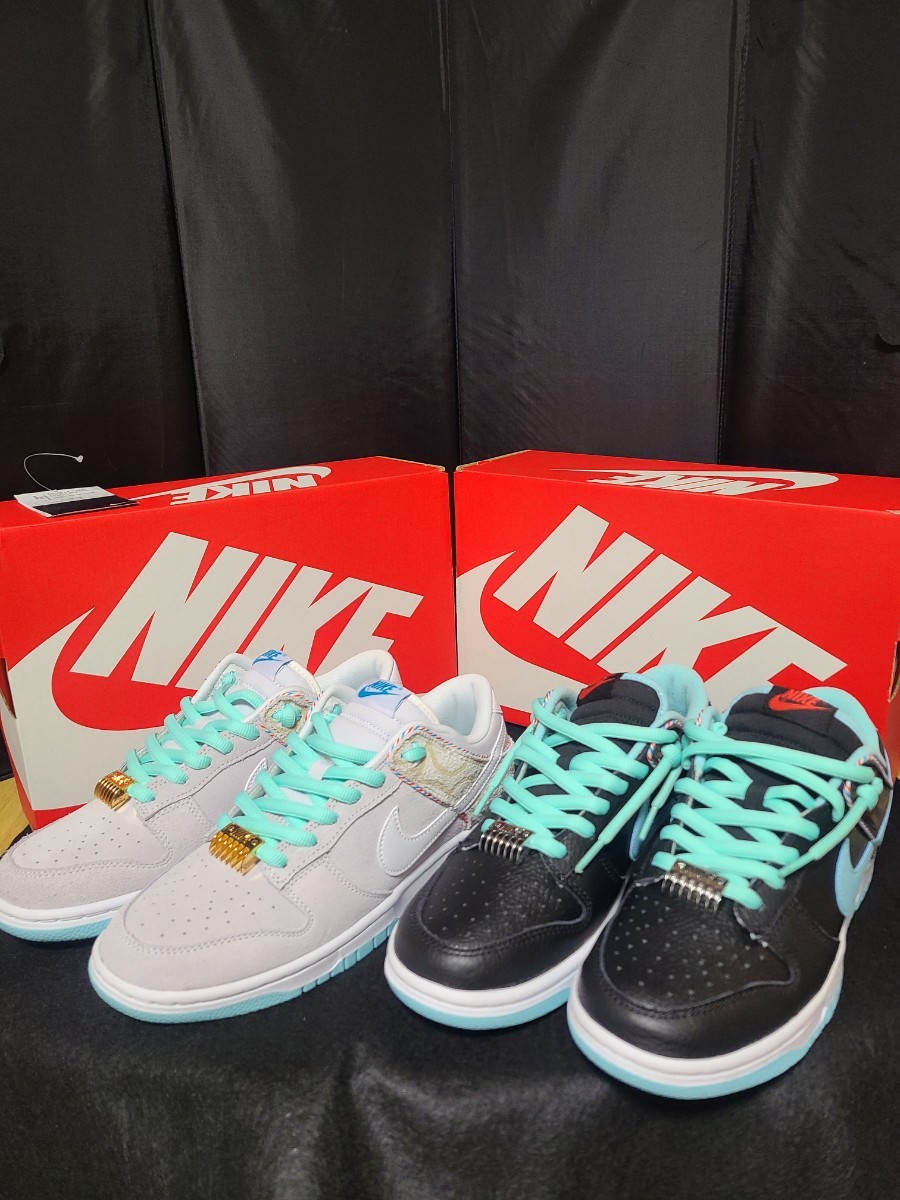 手数料安い NIKE DUNK LOW SB camo barber shop 2足セット tdh