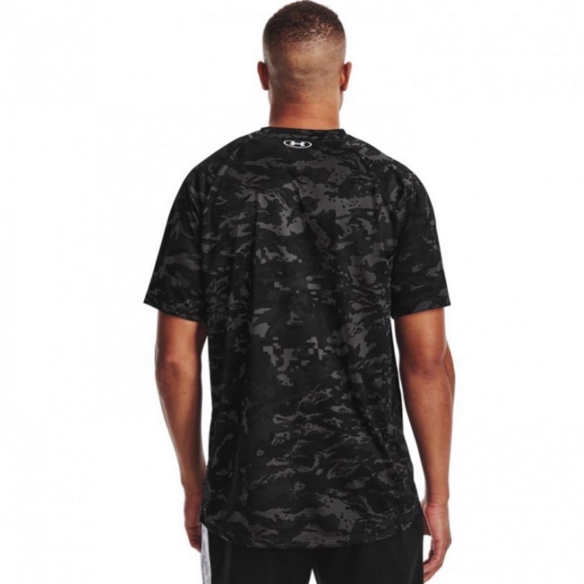 新品　UNDER ARMOUR アンダーアーマー メンズ 半袖機能Tシャツ UA TECH ABC CAMO ブラック　XL