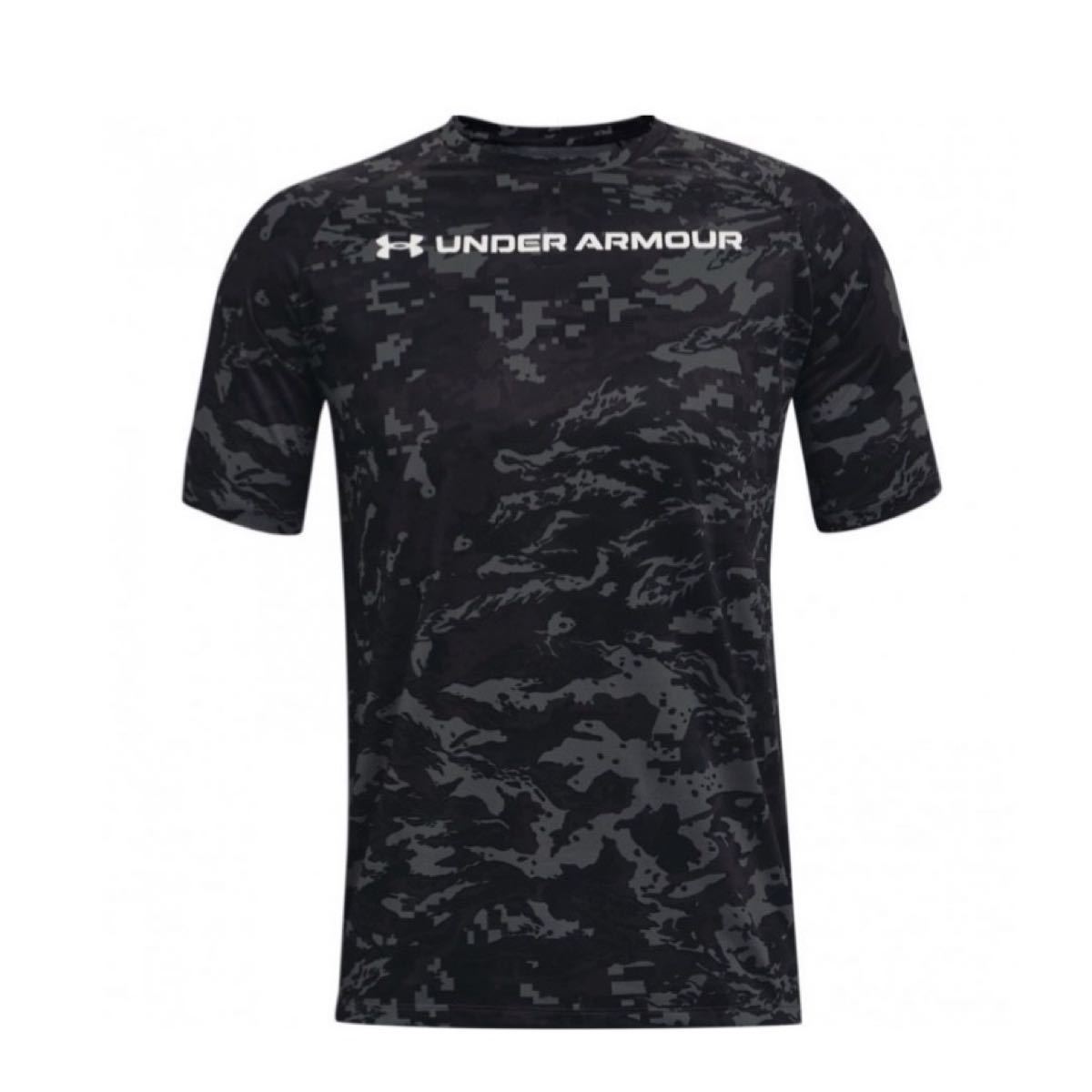 新品　UNDER ARMOUR アンダーアーマー メンズ 半袖機能Tシャツ UA TECH ABC CAMO ブラック　XL