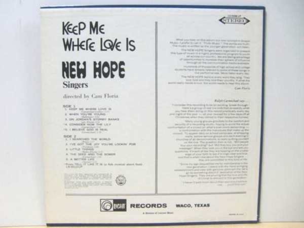 New Hope Singers Keep Me Where Love Is ソフトロックシンガーズ_画像2