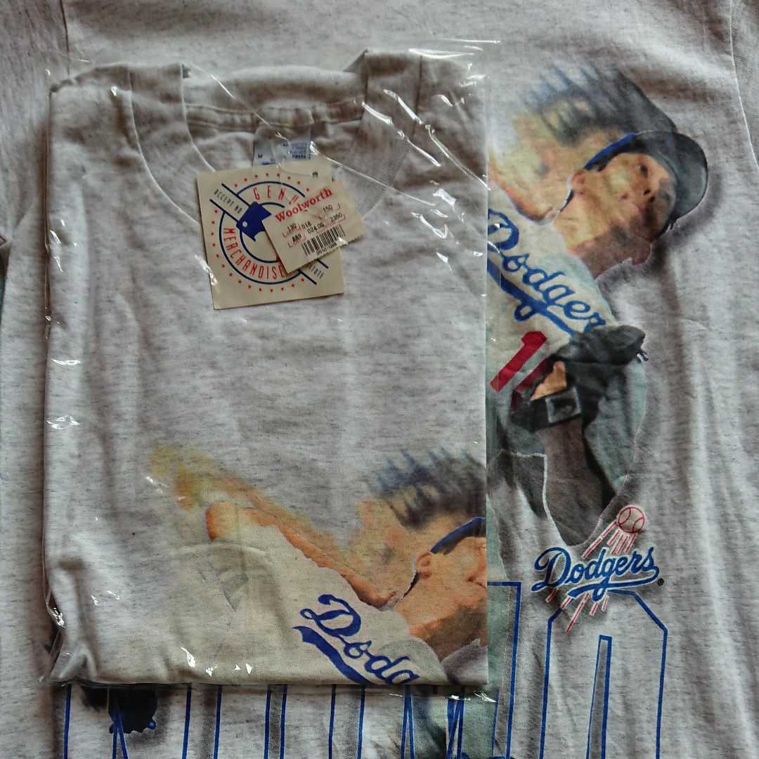 【90s 未開封新品】MLB LA ドジャース 野茂英雄 Tシャツ〈M〉ヴィンテージ/近鉄バファローズ/NOMO/送料無料/_画像1