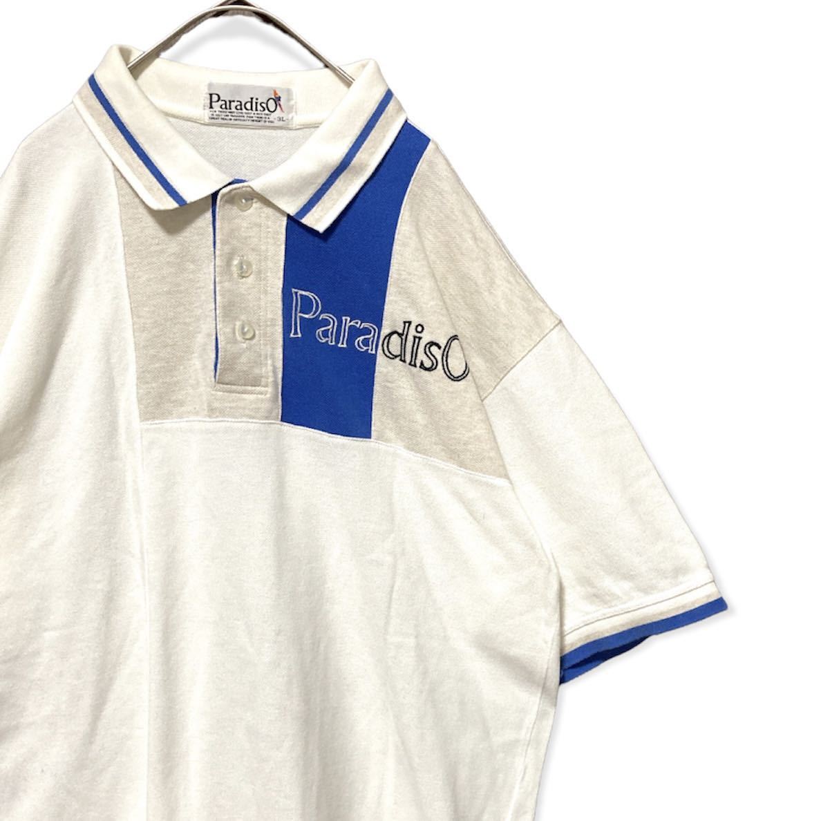 Paradizo パラディーゾ ゴルフ 刺繍ロゴビッグポロシャツ 3L ゆるダボ オーバーサイズ ビッグシルエット 日本製 ユニセックス_画像1