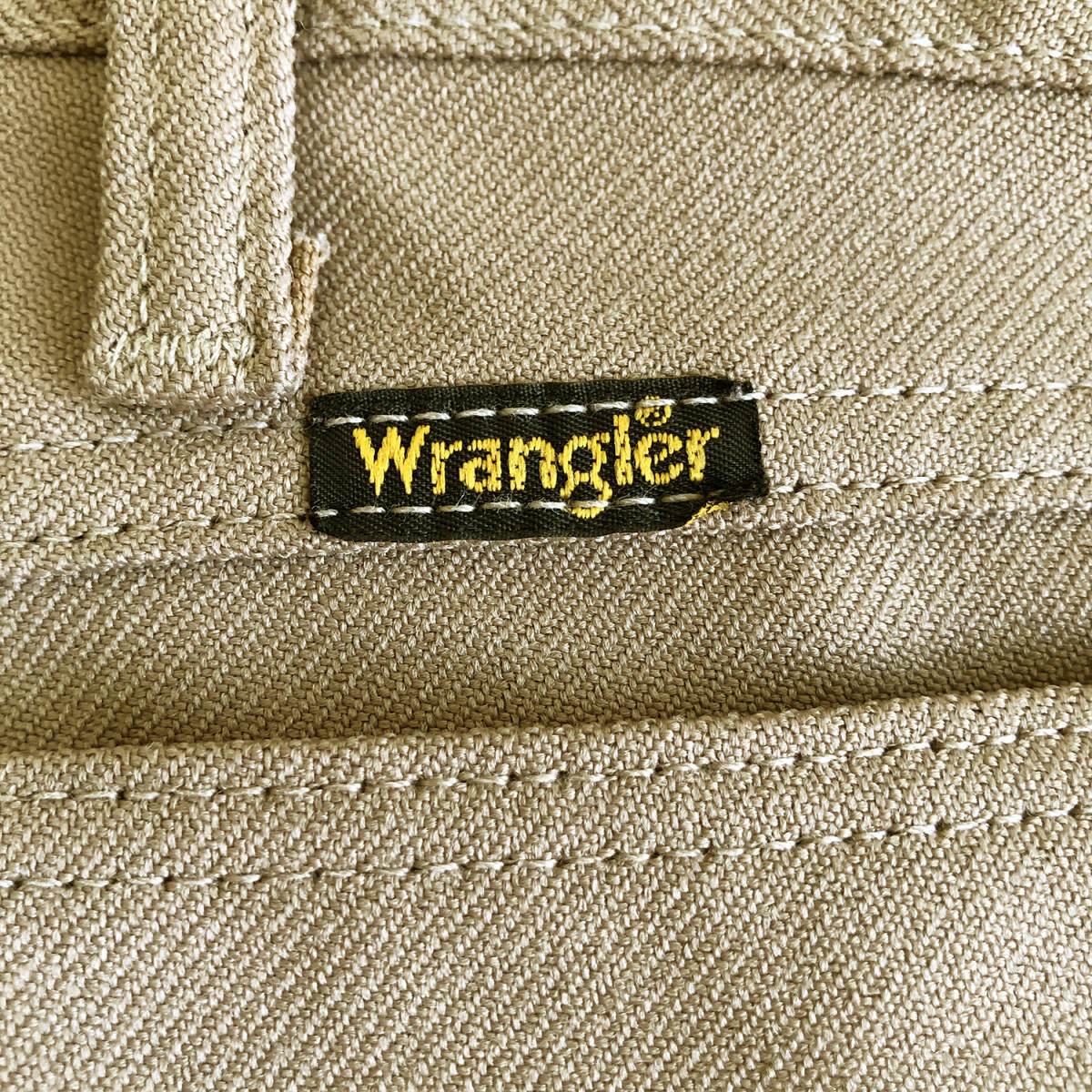 USA古着 ヴィンテージ ラングラー 82TN ランチャー ブーツカット スラックス ベージュ W38 L27 程度 Wrangler スタプレ パンツ 古着 CI0100_画像5