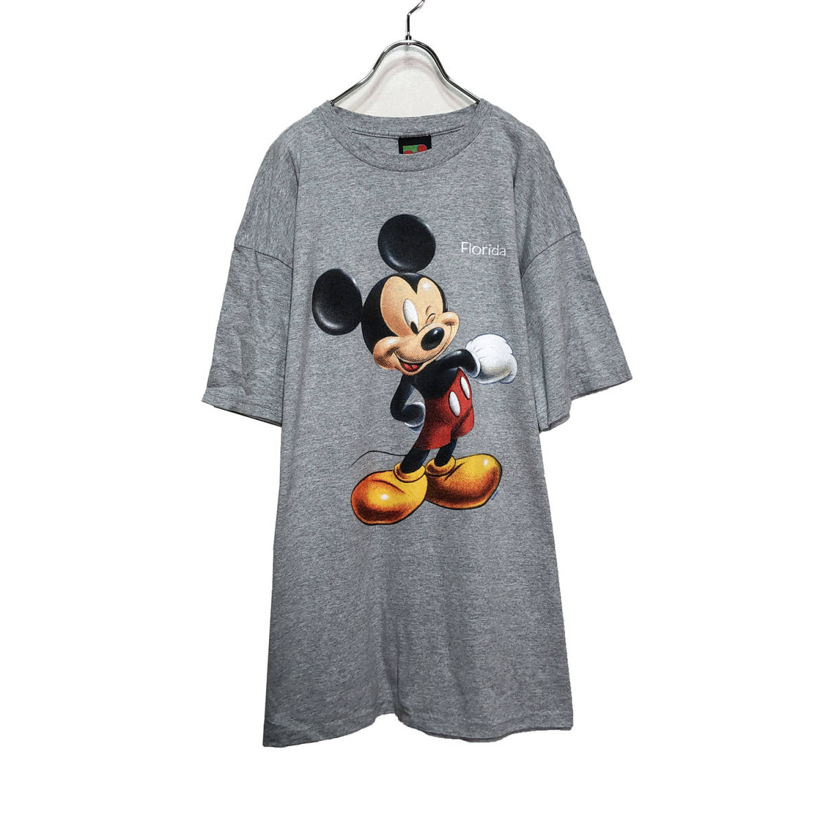 90S USA古着 ディズニー Disney 半袖 Tシャツ ミッキーマウス ビッグプリント オーバーサイズ 大きいサイズ メンズXXL BA1305