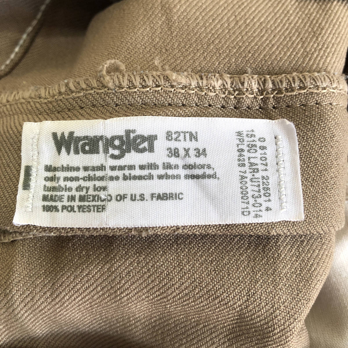 メキシコ製 ヴィンテージ ラングラー 82TN ランチャー ブーツカット スラックス フレアパンツ W38 L34 ベージュ Wrangler スタプレ CI0127の画像7