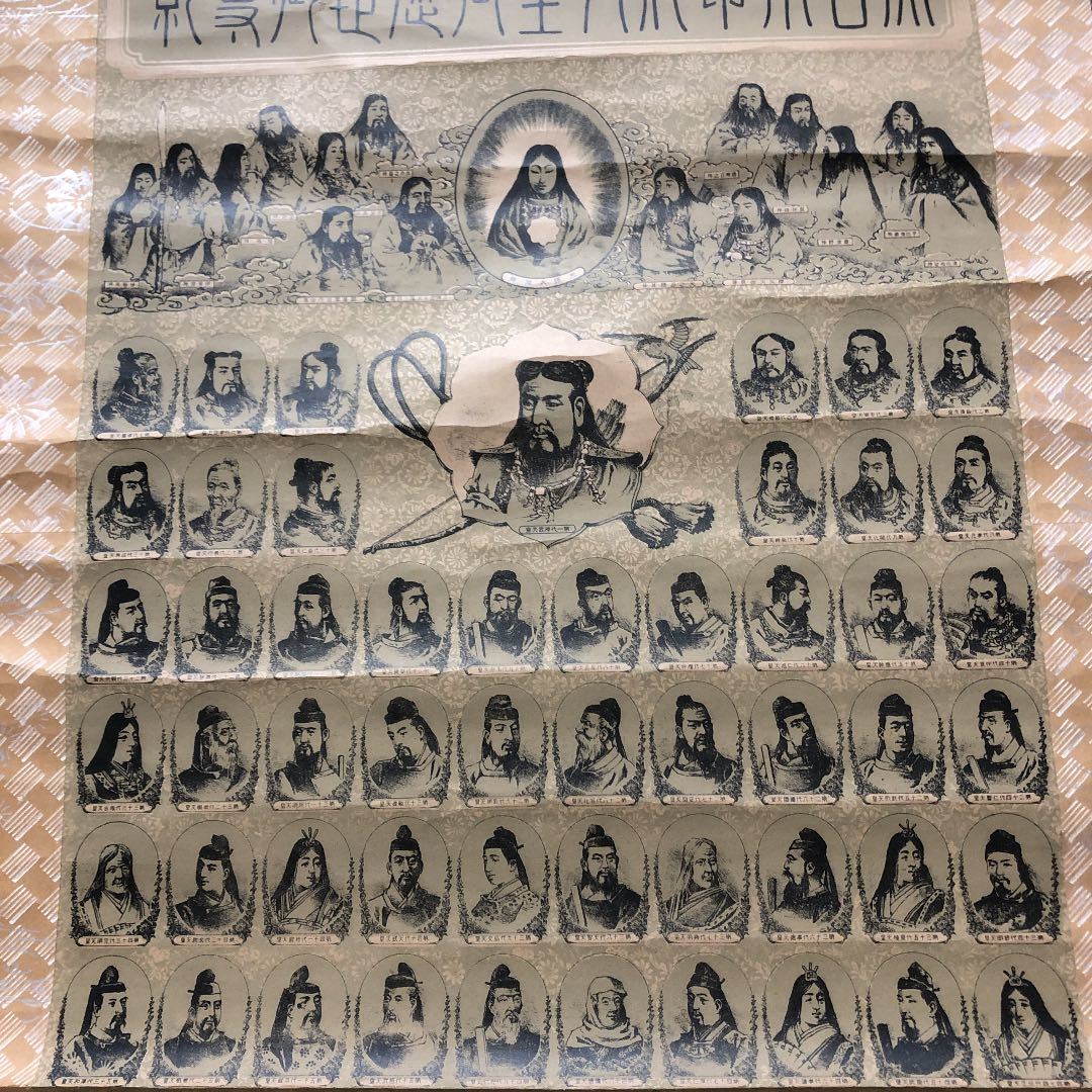 ☆大日本皇祖皇宗天皇御座山御尊影 掛軸 歴代天皇肖像画 ☆ item ☆大日本皇祖皇宗天皇御座山御尊影 掛軸 歴代天皇肖像画 ☆ item