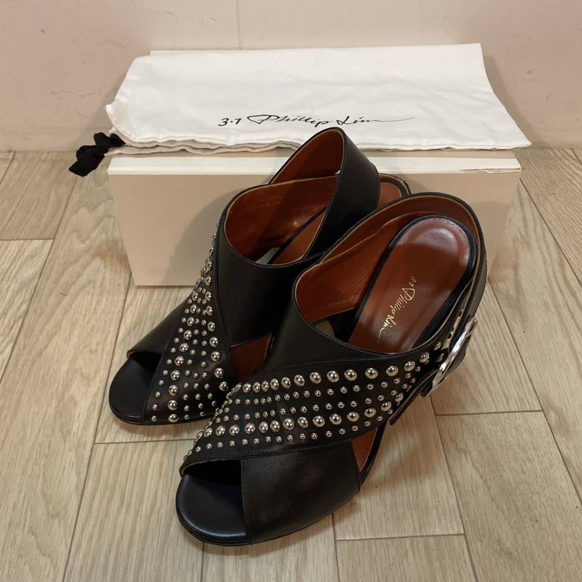 3.1 Philip rim /3.1 phillip lim/ studs equipment ornament heel leather shoes 39/ pumps / strap belt 