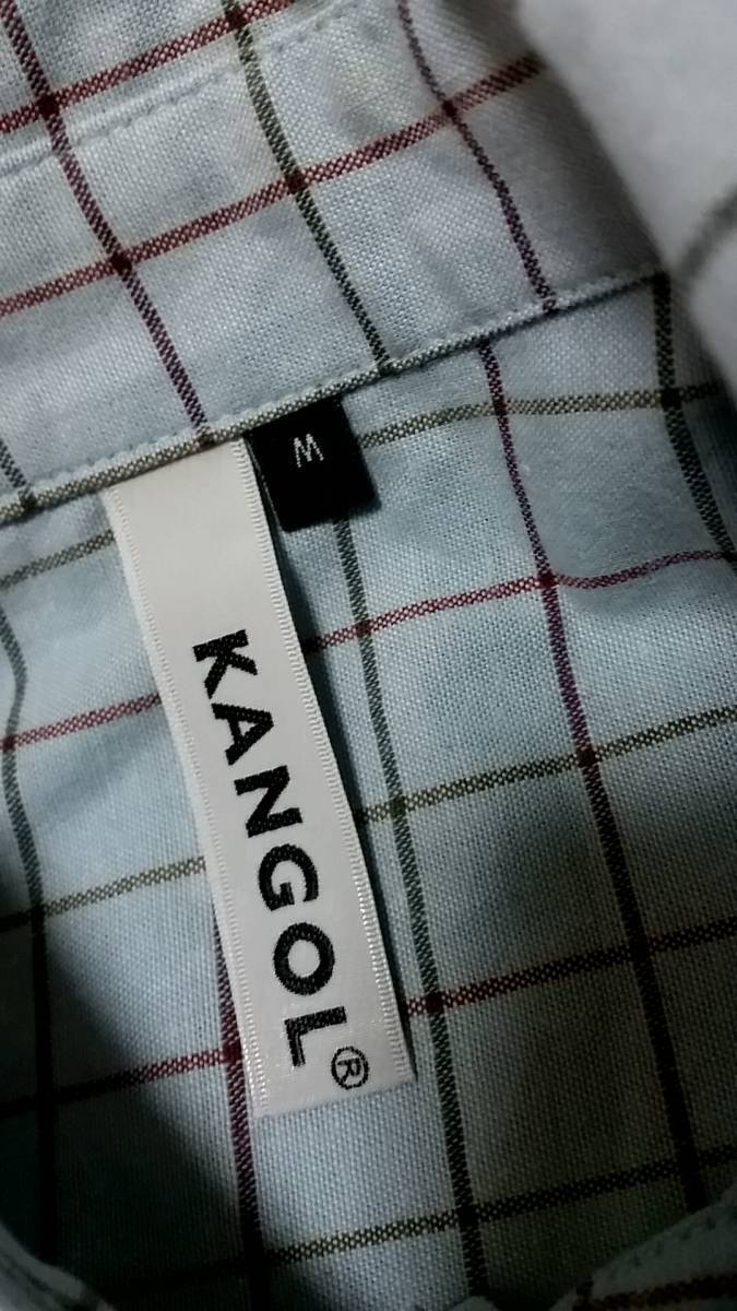 【新品タグ付】KANGOL 長袖シャツ Mサイズ　ロゴ刺繍 ボタンシャツ カンゴール _画像4