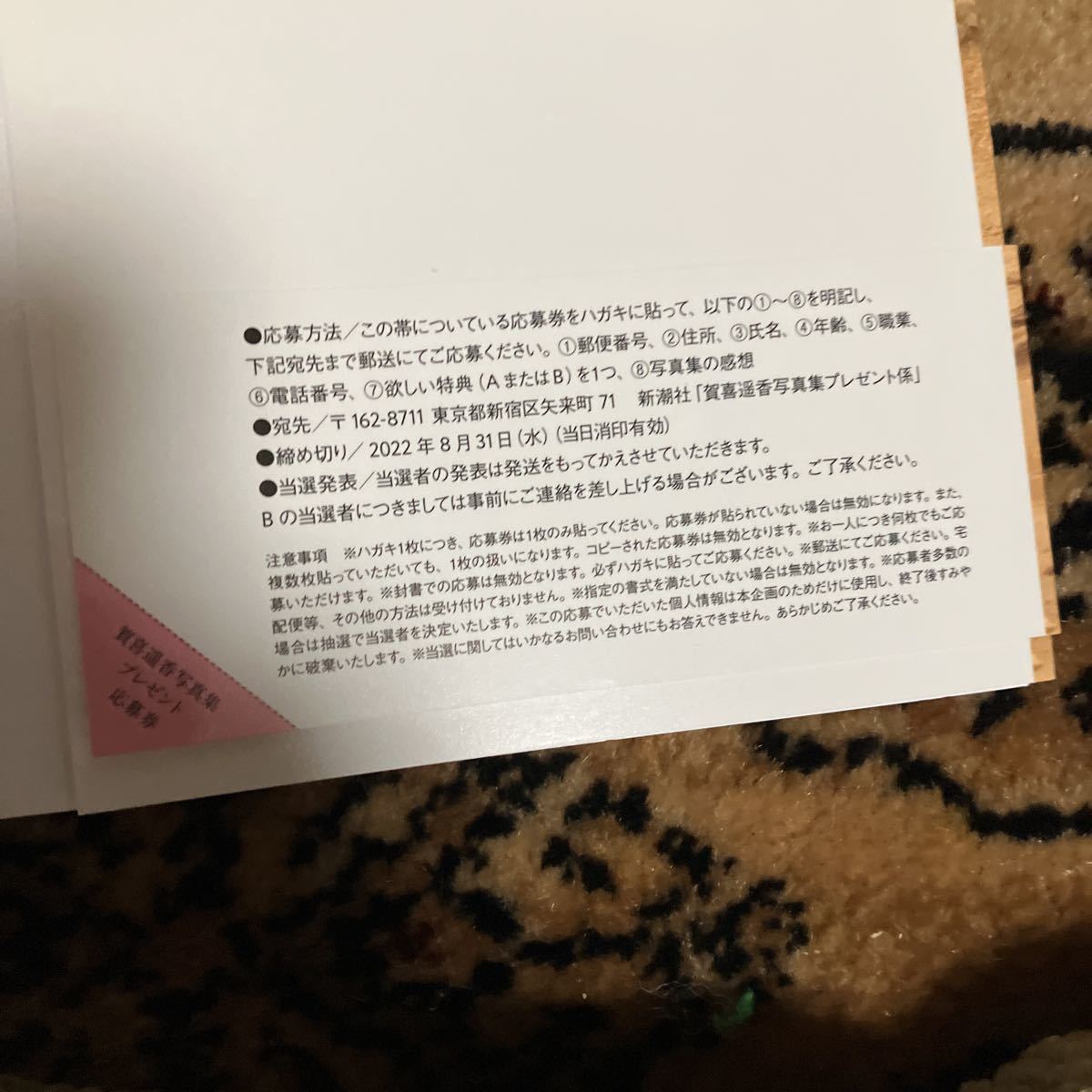 乃木坂46 賀喜遥香　写真集　プレゼント　応募券_画像1