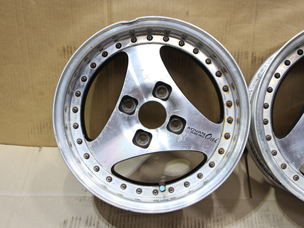 A715 旧車 当時物 絶版 希少 ADVAN Racing 鬼 Oni 15X7.5J +2 PCD114.3 2本 アドバン レーシング オニ JDM USDM S13 S14 AE86 180SX ドリ車_画像3