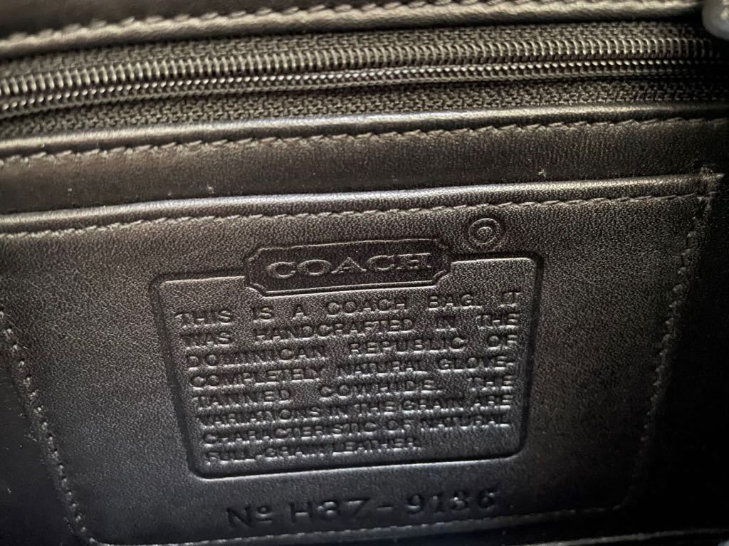 COACH Old Coach leather shoulder bag black Gold cow leather Vintage 