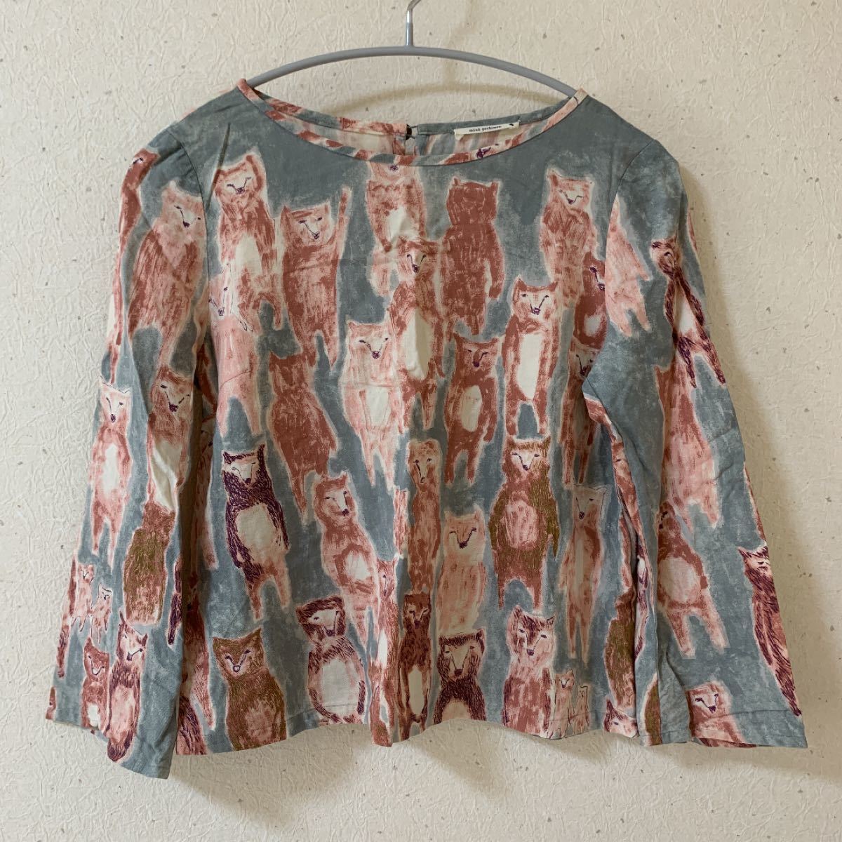 ミナペルホネン「sometimes lucky」ハイネックブラウス38 gray | pick