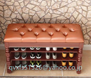 高品質◆下駄箱 靴 贅沢な 実木 家庭用 3階 腰掛け 靴箱 入り口 玄関収納