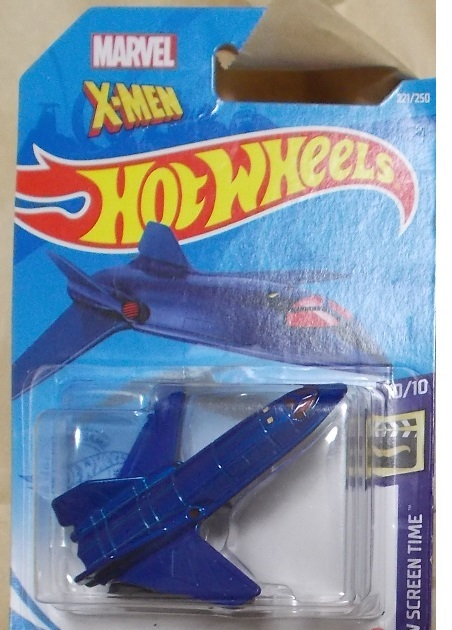 ホットウィール【X-JET】マテル/X-MEN.MARVEL/Xメン.マーベル.アメコミ/Xジェット/ブラックバード？/戦闘機.航空機_何年も前の物故.パッケージの剥れ等あり