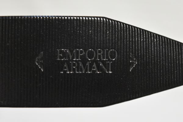 * Emporio Armani *EMPORIO ARMANI* cool well feeling of luxury exist black leather leather belt 46 48 waist 77~85