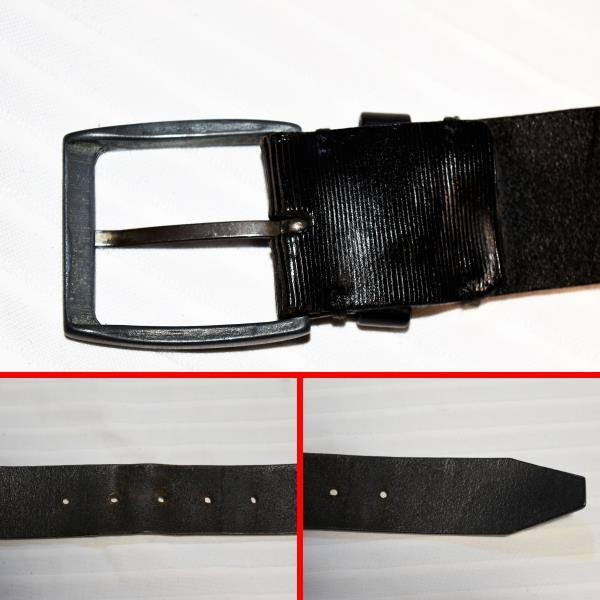 * Emporio Armani *EMPORIO ARMANI* cool well feeling of luxury exist black leather leather belt 46 48 waist 77~85
