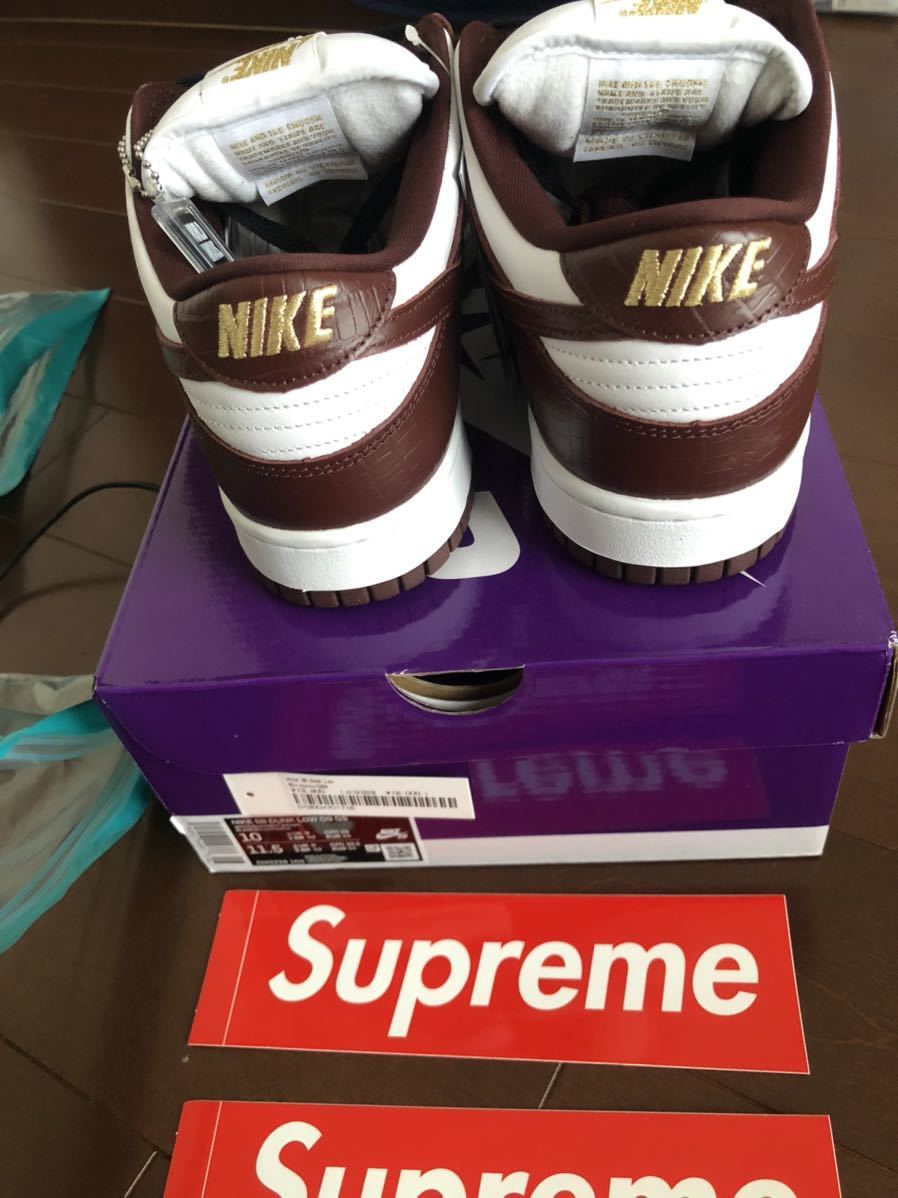28cm】新品 NIKE SB DUNK LOW OG QS SUPREME Gold Stars Barkroot