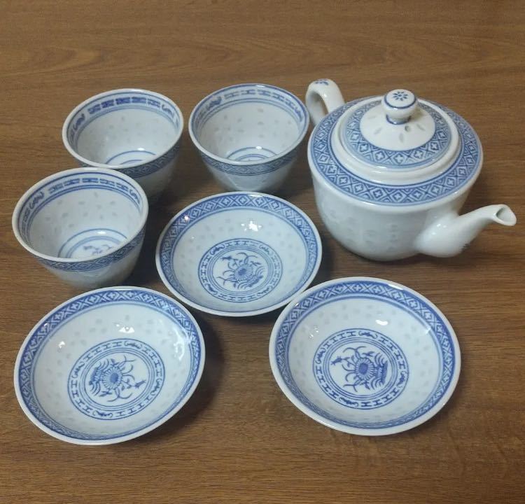 ヤフオク! - 中国 景徳鎮 茶器セット 中国茶器 青花 染付 急須