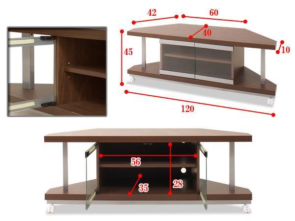 ◆コーナー用 突っ張りラック2段＋テレビ台幅120cm◆_画像3