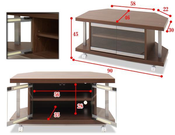 ◆コーナー用 突っ張りラック2段＋テレビ台幅90cm◆_画像3