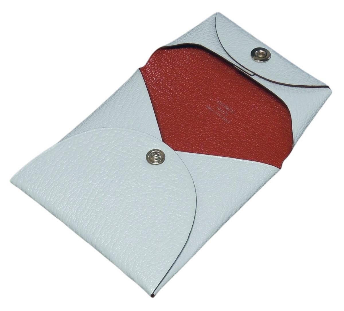 エルメス バスティア ヴェルソ ブルーブリュム+ブリック 小銭入れ 財布 HERMES PORTE-MONNAIE BASTIA VERSO CHEVRE MYSORE BRUME+BRIQUE_画像3