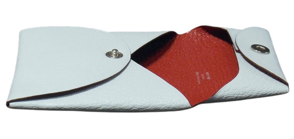エルメス バスティア ヴェルソ ブルーブリュム+ブリック 小銭入れ 財布 HERMES PORTE-MONNAIE BASTIA VERSO CHEVRE MYSORE BRUME+BRIQUE_画像5