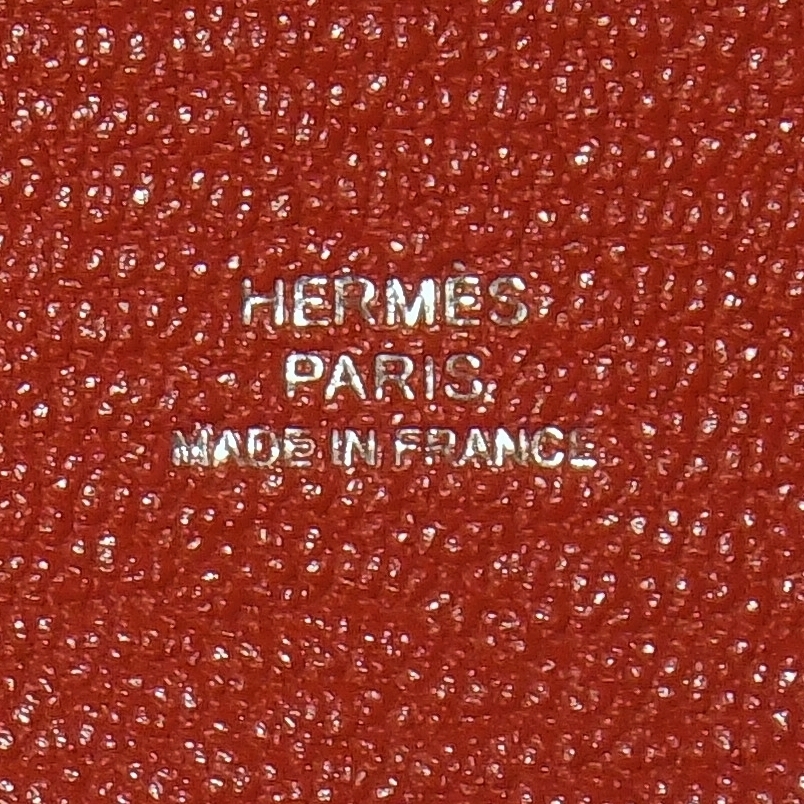 エルメス バスティア ヴェルソ ブルーブリュム+ブリック 小銭入れ 財布 HERMES PORTE-MONNAIE BASTIA VERSO CHEVRE MYSORE BRUME+BRIQUE_画像4