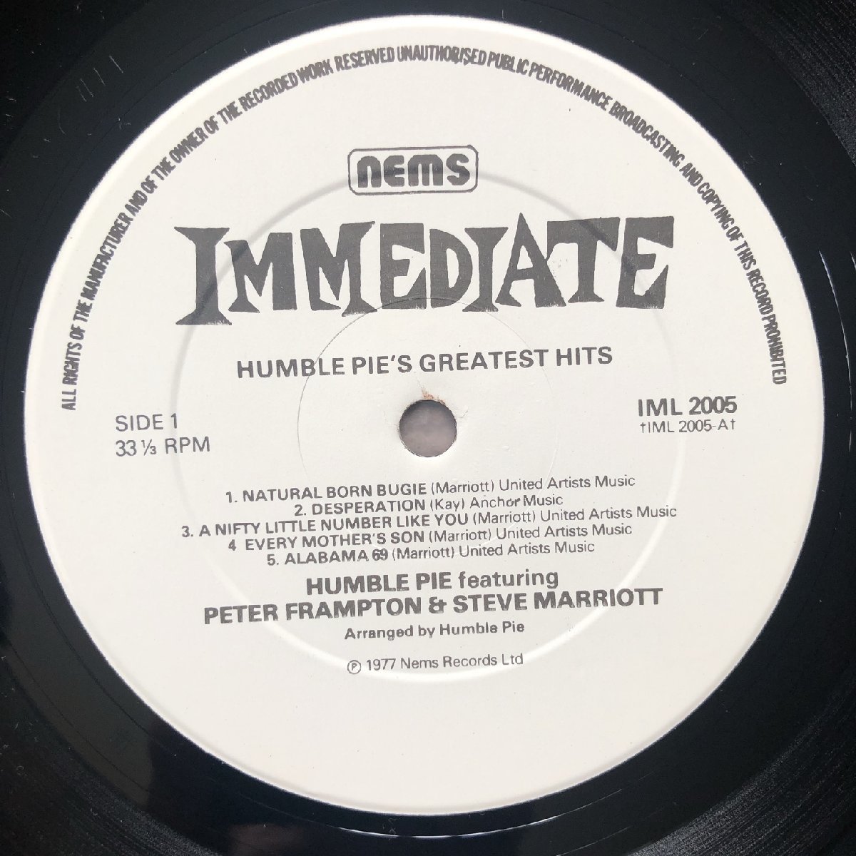 美盤 激レア 英国盤 ハンブル・パイ Humble Pie 1977年 LPレコード グレーテスト・ヒッツ Greatest Hits Rock Peter Frampton_画像6