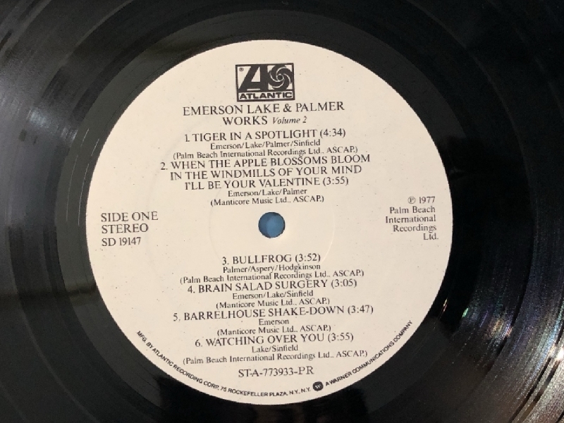美盤 エマーソン・レイク&パーマー Emerson, Lake & Palmer 1977年 LPレコード ワークス Volume 2 Works Volume 2 米国盤_画像8