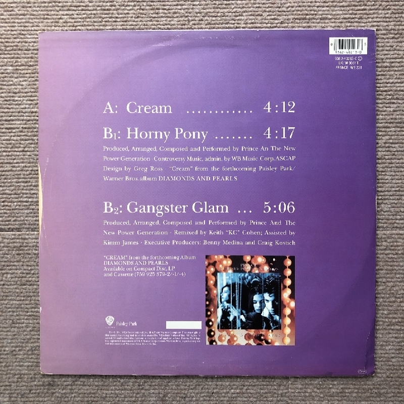 美盤 レア盤 プリンス Prince & The New Power Generation 1991年 12EPレコード クリーム Cream 英国盤 Rock ペラジャケ_画像2