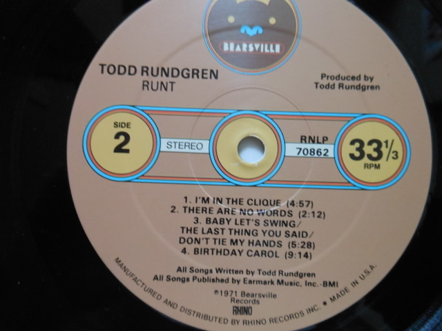 ☆LP レコード Todd Rundgren　Runt　トッド・ラングレン　☆_画像6