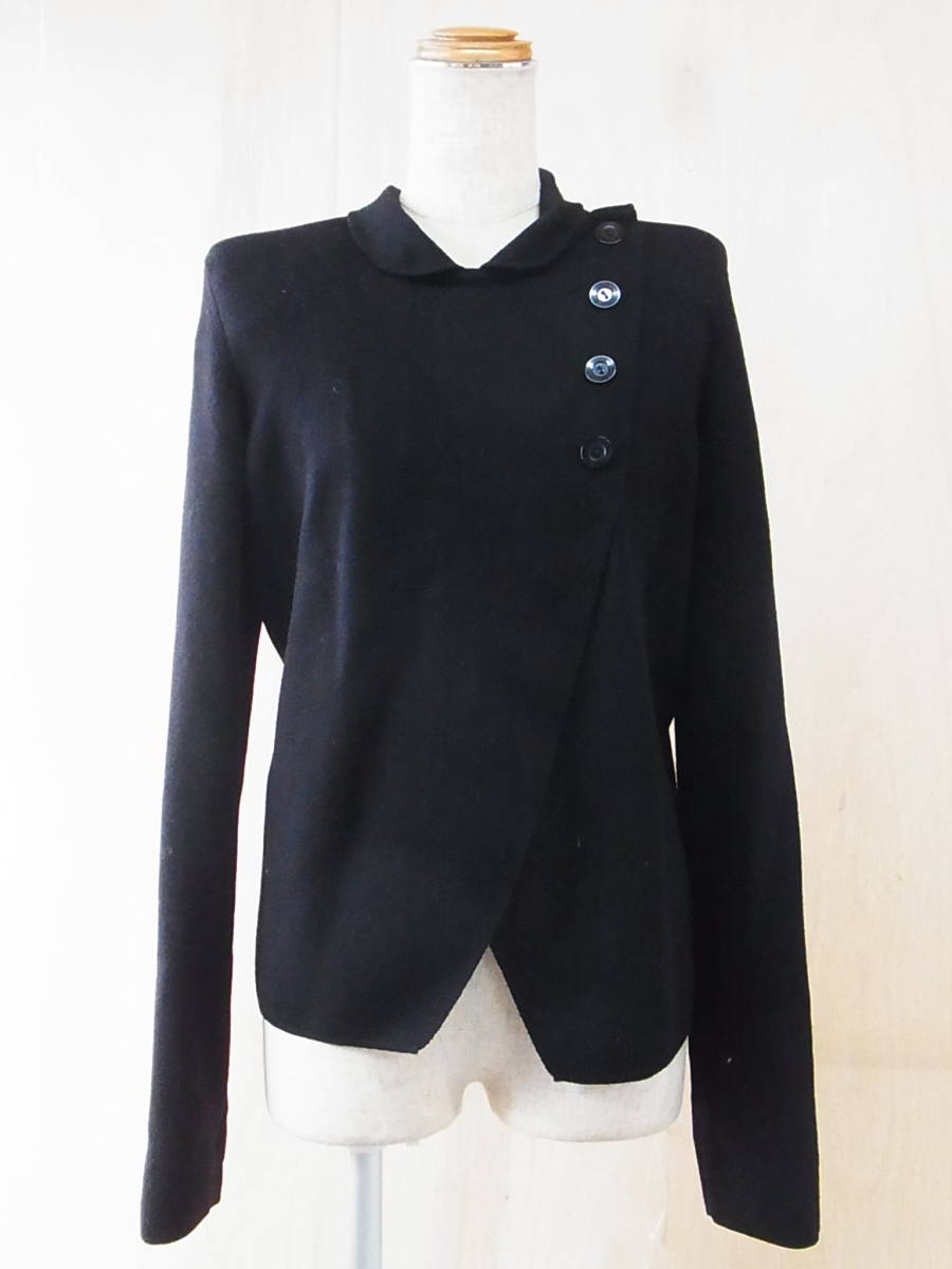 TS прекрасный товар стандартный товар MaxMara Max Mara lana шерсть tailored jacket чёрный размер L