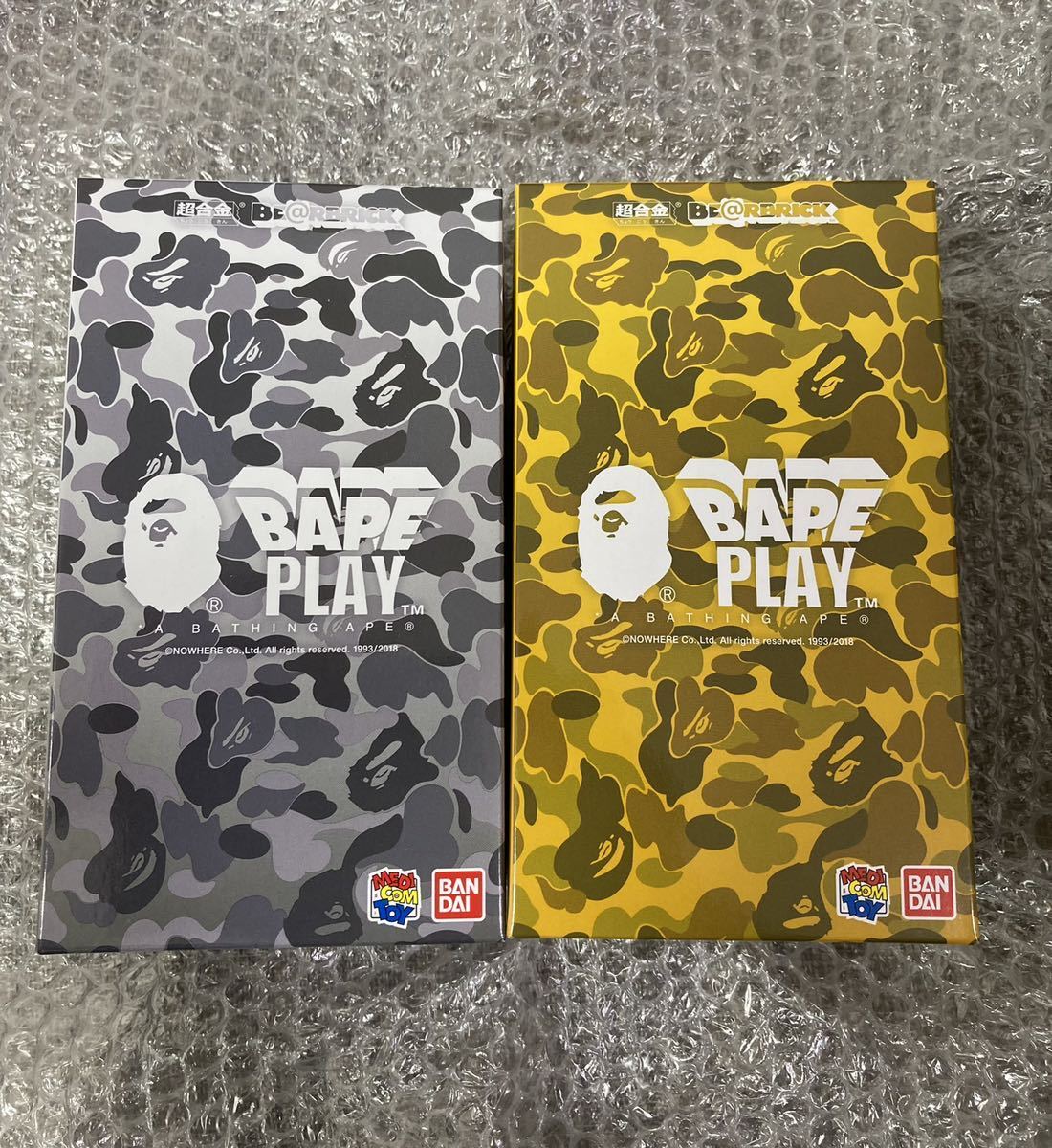 【新品】ベアブリック 超合金 BAPE(R) CAMO SHARK BE@RBRICK GOLD SILVER 2体セット