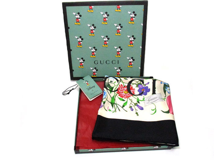 GUCCI Disney ディズニー コラボ ミッキーマウス柄 大判スカーフ