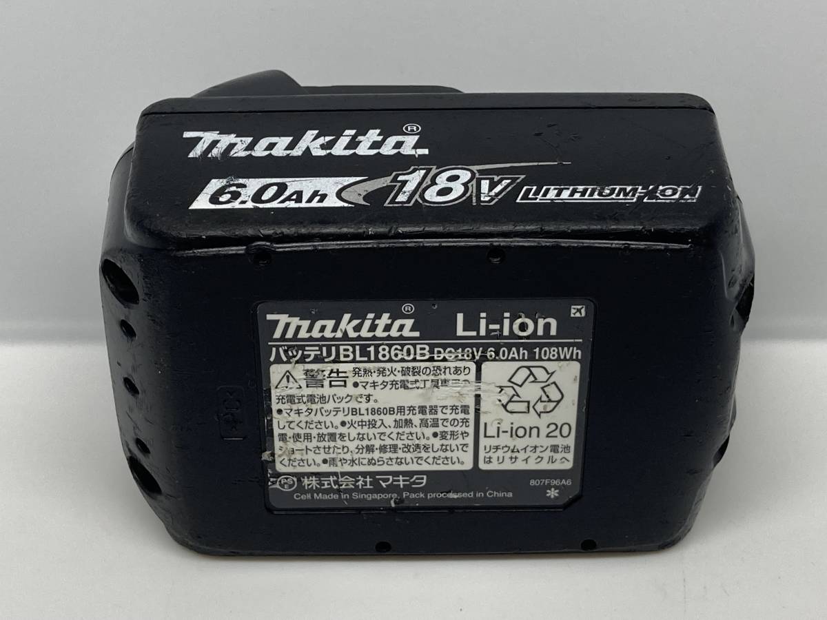 【送料0】純正！マキタ バッテリー 18v 6.0Ah【BL1860B】残量表示あり　税無　 Makita 　/6322