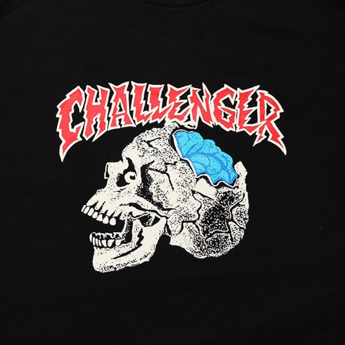 チャレンジャー Tシャツ スカルプリント CHALLENGER BLACK XLサイズ