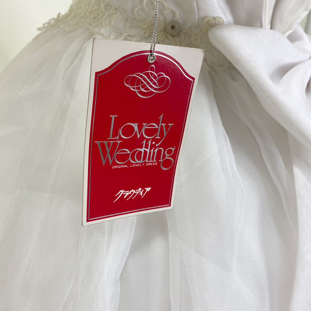 中古 ウェディングドレス Lovely Wedding クラウディア ホワイト７号T 半袖タイプ W-93の画像8