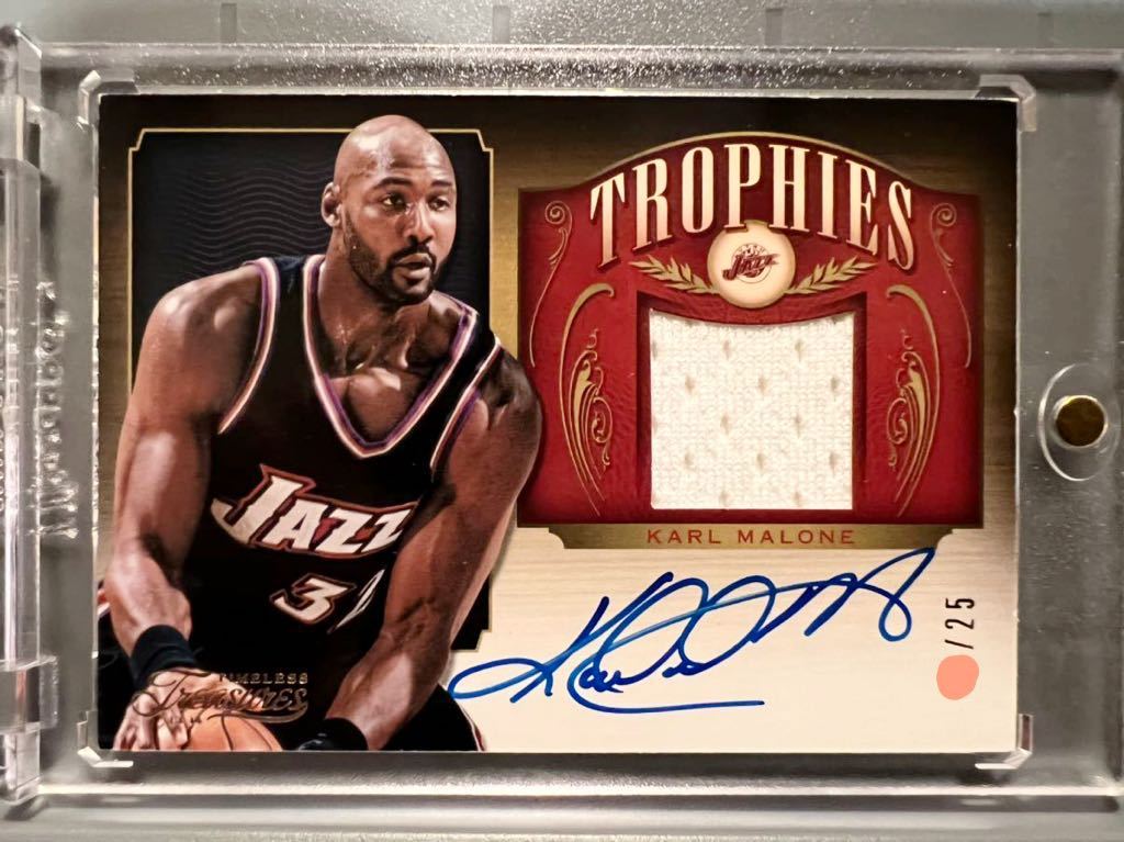 最高級直書/25 Auto Jersey 13 Panini Timeless Treasures Karl Malone カール・マローン NBA サイン Jazz ユタジャズ バスケ All-star HOF