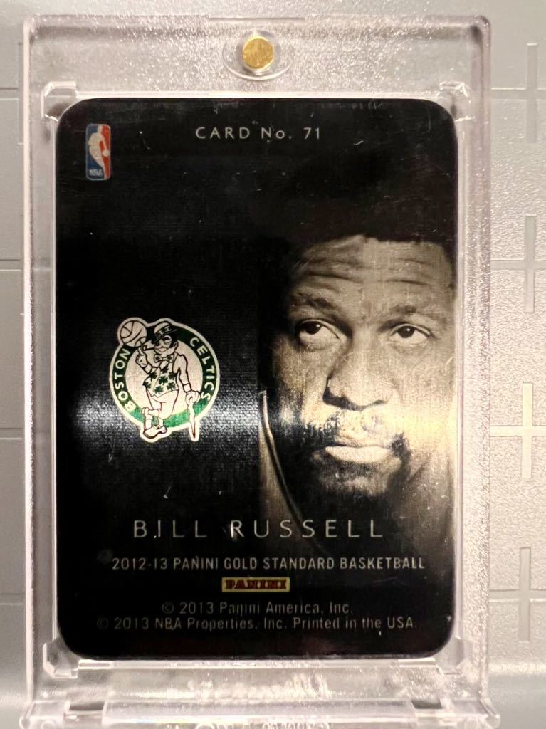 Filmed Metal Card フィルム付最高級版メタル 2013 Panini GS Bill Russell ビル・ラッセル NBA バスケ ボストン セルティックス 11回優勝_画像2